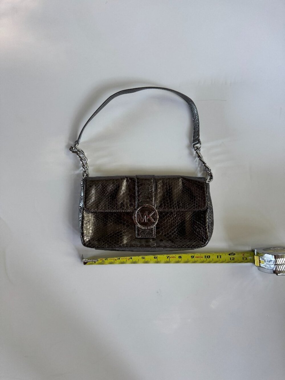 Michael Kors Metallic Python Embossed Shoulder Bag - Picture 10 of 12